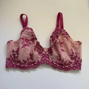 Wacoal Embrace Bügel-BH mit Spitze Größe 38DD vollflächig rosa geblümt 65191 - Bild 1 von 5