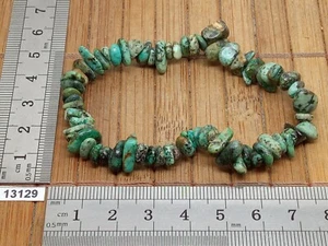Bracelet baroque vraie TURQUOISE d'Afrique naturelle (pas howlite teinté) chips - Picture 1 of 2