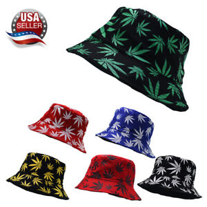 Chapeau de seau réversible casquette coton boonie visière pêche mauvaises herbes soleil safari marijuana