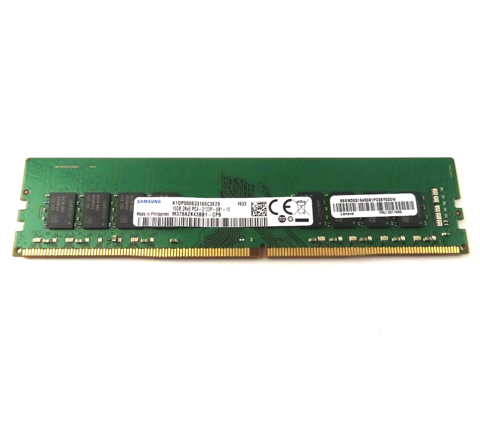 16GB UDIMM 2Rx8 PC4-17000 DDR4 2133MHz CL15 (288 Pin) Memory - 03T7466 - Image 1 of 1