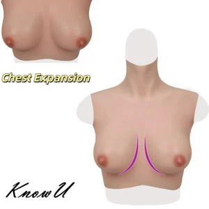 KnowU Silicone Breast Realistic for Cosplay Wider Flared Breast Natural Sagging - Picture 1 of 15