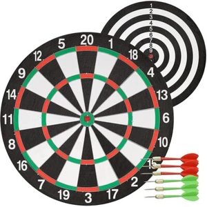 Self Healing Bristle Dartboard w/6 Steel Tip Darts,Official 17" Wide Dart Board - Picture 1 of 12