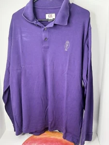 Cutter and Buck Polo Mens Large Purple Long Sleeve Golf Shirt Used - Picture 1 of 2