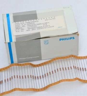Resistencias de película de carbono PHILIPS USA 120 ohmios 1/4 vatios 5 % 120 ohmios 1/4 con 100 piezas Foto 1 de 3