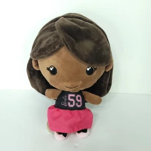 Barbie Plush Doll Mattel Brown Hair Stuffed Girl Big Head #59 Red Black Dress - Picture 1 of 6
