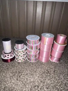 grosgain ribbons 19 assorted pink - Picture 1 of 6