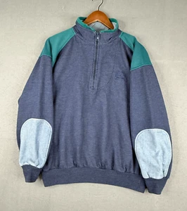 Vintage Christian Dior Sweatshirt Mens XL Blue 1/4 Quarter Zip Pullover 80s - Picture 1 of 10