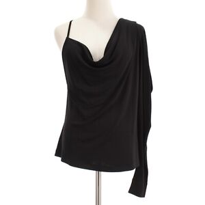 IRO NWT Priscie Draped Shoulder One Sleeve Top Size 40 US 8 in Solid Black