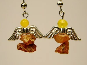 Pendientes colgantes de ángel ámbar báltico piedra natural piedras preciosas genuinas 0949 - Imagen 1 de 9