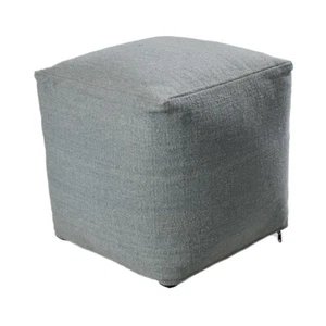 DECORDEC Luxury Square Grey Flatweave Ottomon Pouf - Bild 1 von 7