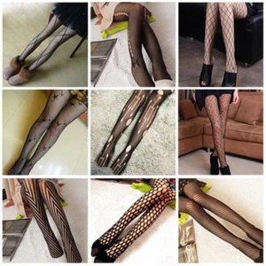 20 Styles Black Women Sexy Fishnet Pattern Jacquard Pantyhose Tights - Picture 1 of 23