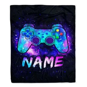 Personalized Gamer Blanket Custom Name Play Gaming Birthday Custom Game Blanket - Picture 1 of 4