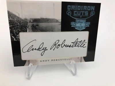 ANDY ROBUSTELLI AUTO RARE/49 Signed 2011 Panini GRIDIRON CUTS Card RAM GIANT HOF - Image 1 of 4