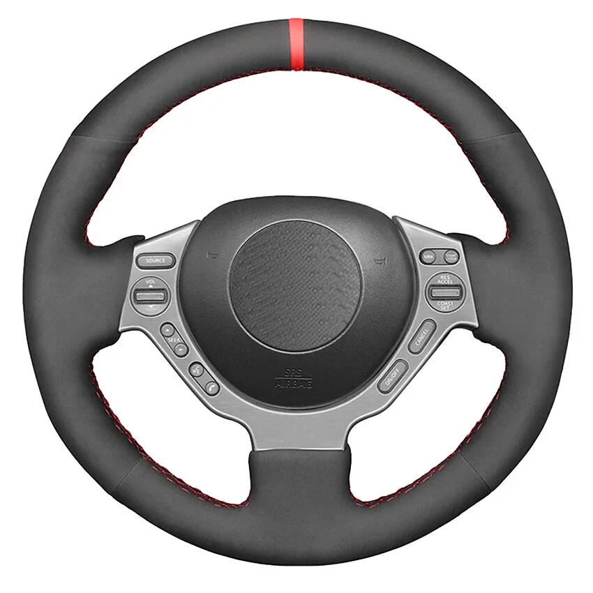 Cubierta de volante de gamuza suave para Nissan GTR GT-R (Nismo) 2008-2015 2016 Foto 1 de 4