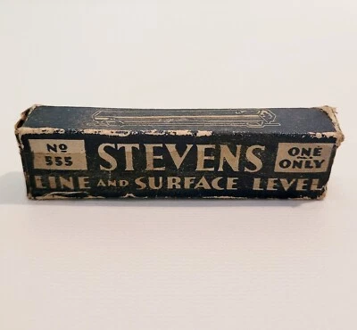 VTG LINE & SURFACE LEVEL #555 STEVENS LEVEL CO, OHIO,MADE IN USA, WITH BOX-3" - Image 1 of 4