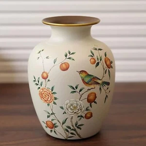 Ceramic Flower Vase, Vintage Home Decor Farmhouse Shelf Bookshelf, Mante - Picture 1 of 6