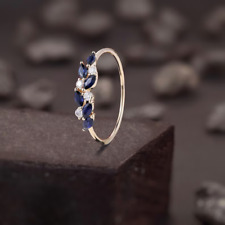 1.20Ct Marquise Lab Created Sapphire Women's Eternity Ring 14K Rose Gold Plated