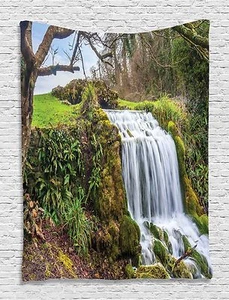 Waterfall in Forest Tapestry Wall Hanging for Living Room Bedroom Dorm Decor - Picture 1 of 1