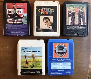 Lot 5 Country 8 Tracks Charley Pride Kenny Rogers Singing Cowboys Jerry Walker - Picture 1 of 14