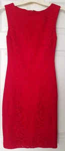 Cache Red Nylon Sleeveless Stretch Lined Zip Up Bodycon Dress Size 0 - Picture 1 of 7