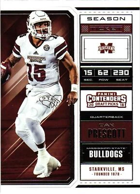 Dak Prescott 2018 Contenders Draft Picks #24 Mississippi State Bulldogs  - Image 1 of 2