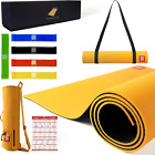 Elite Pro Large Yoga Mat with yoga pose instructions, carrying bag, yoga mat str