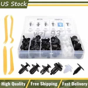 100Pcs Fender Liner Fastener Rivet Push Clips Retainer 6 Size +4 Tool Fits Car - Picture 1 of 13