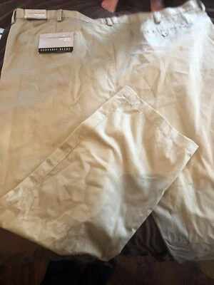 NWT Men's Size 50 X 32 pants by Geoffrey Beene Wrinkle resistant tan color - Image 1 of 2