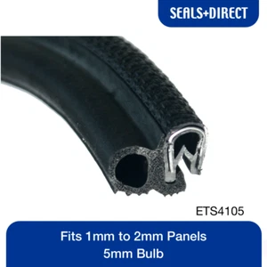 Clip On Edge Verkleidung ETS4105 Dichtung - passt 1 mm - 2 mm Paneele Auto Van Boot Wohnwagen Tür - Bild 1 von 2
