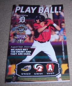 Rare NEW 2022 PARKER MEADOWS Erie Seawolves GAME PROGRAM Detroit Tigers - Picture 1 of 2