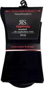 10 Paar RS. Harmony 31124 Gesundheitssocken ohne Gummi SCHWARZ 39-42, 43-46 - Bild 1 von 2