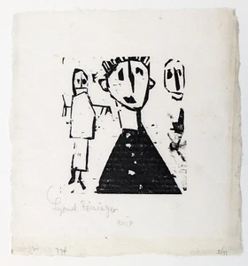 LYONEL FEININGER "STEHKRAGEN" 1920 | RARE HAND SIGNED WOODCUT | GALLART - Picture 1 of 5