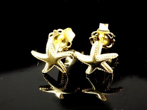 585 kleine Gold Seesterne Ohrstecker 7 mm Grösse 1 Paar - Picture 1 of 1