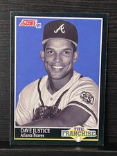 1991 Score Baseball Card 861 Dave Justice The Franchise SR