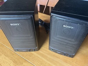 Sony SRS-170 Vintage Hi-Fi Speaker Pair - Wood Cabinet Black - Picture 1 of 4