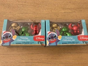 2 Disney Stitch Figures Holiday Collector Set 3-count Each. New With Box! - Picture 1 of 5