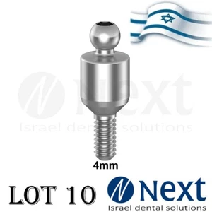 Menge x 10 Zahnkugelaufsatz Abutment innen Sechskant Titan 4 mm - Bild 1 von 5