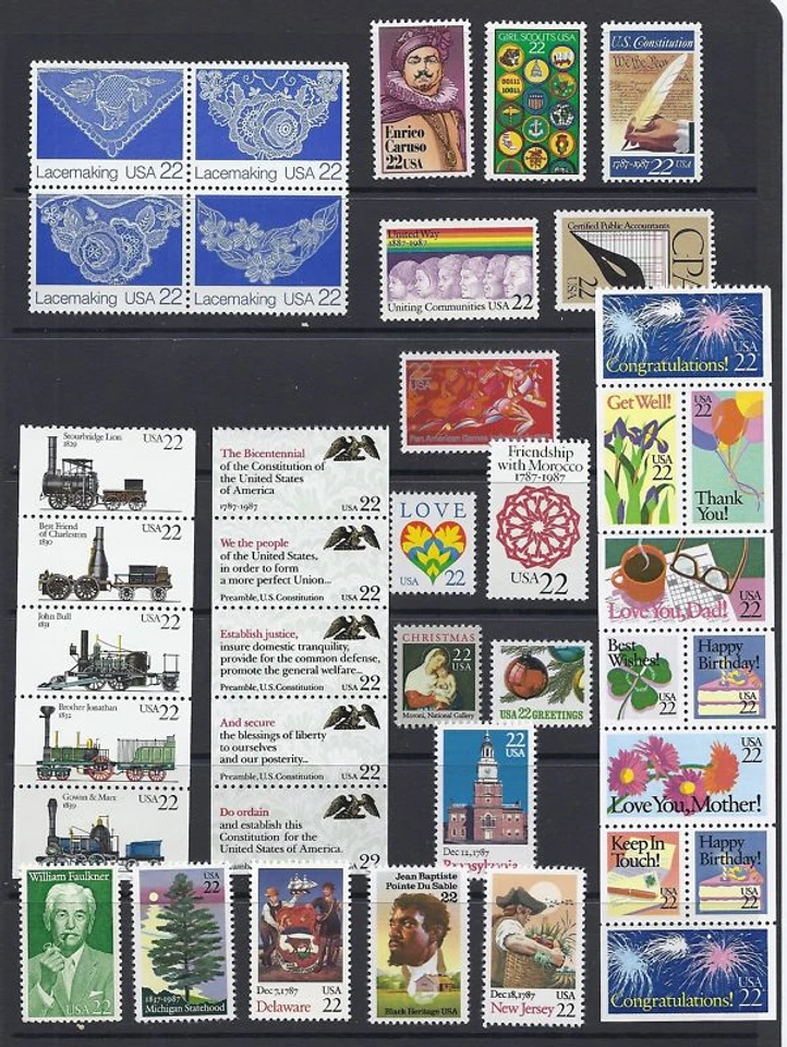 US 1987 Commemorative Year Set of 40, w/ Special Occassions Booklet - MNH - Image 1 of 1