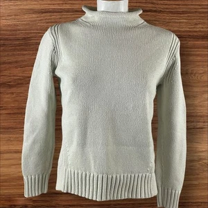 J. Crew 1988 Pullover Damen Medium Rollkragen Baumwolle K5924 Fisherman F192 - Bild 1 von 12