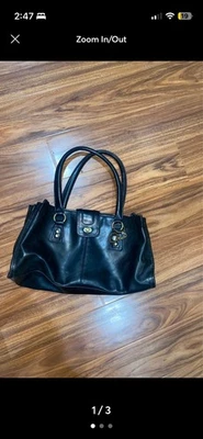 Bolsa de couro preta Nine & Company - Imagem 1 de 4