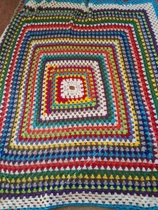 Vintage Retro Afghan/granny Blanket Crochet Square Style 60 X 60 Inches... - Picture 1 of 5