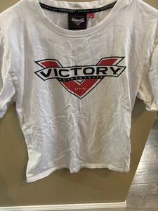 Victory American Motorcycle Logo Men's Cotton T-Shirt Size M Medium EUC - Picture 1 of 5