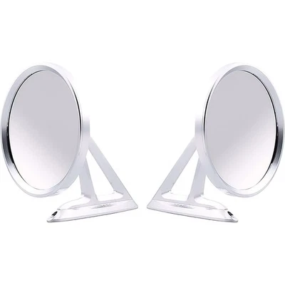 Ringbrothers Round Billet Aluminum Mirror Set; Natural Finish; LH and RH - Image 1 of 4