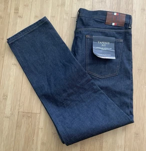Tommy Hilfiger Herren Jeans Tapered Leg Größe W40" L32" Dark Wash Stretch Denim - Bild 1 von 12