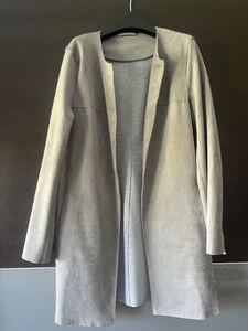 Longblazer Bonita 38 Veloursleder hellgrau neu ohne Etikett Jacke - Bild 1 von 9