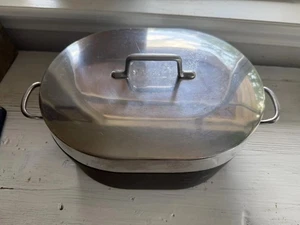 Vintage MAGNALITE GHC 15.5" Anodized Aluminum Roasting Pan Dutch Oven & Lid USA - Picture 1 of 6