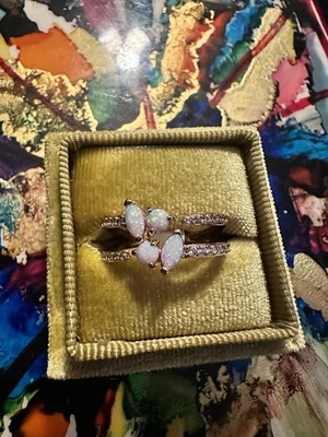 Memory of Laughter - RBP8307 Talla 9 Oro Rosa Blanco Lechoso Circonita Cúbica Foto 1 de 4