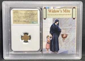 NGC Ch Sehr schön Jesus Witwen Milbe 135-37 v. Chr. Hasmonäische Könige Münze AE Prutah Story Vault - Bild 1 von 9