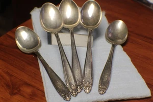 5 Teelöffel 5,1/2" Sterling Mar "INTL PRELUDE" 144 GRAMM/4,28 Feinunzen reines Silber - Bild 1 von 17