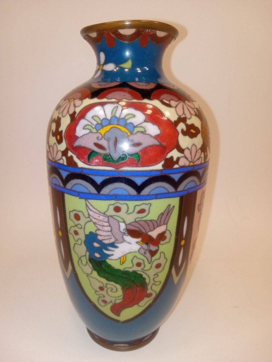 2492 七宝焼　景泰藍　琺瑯　花瓶　2客 景泰蓝日本花瓶1850-1899 | eBay